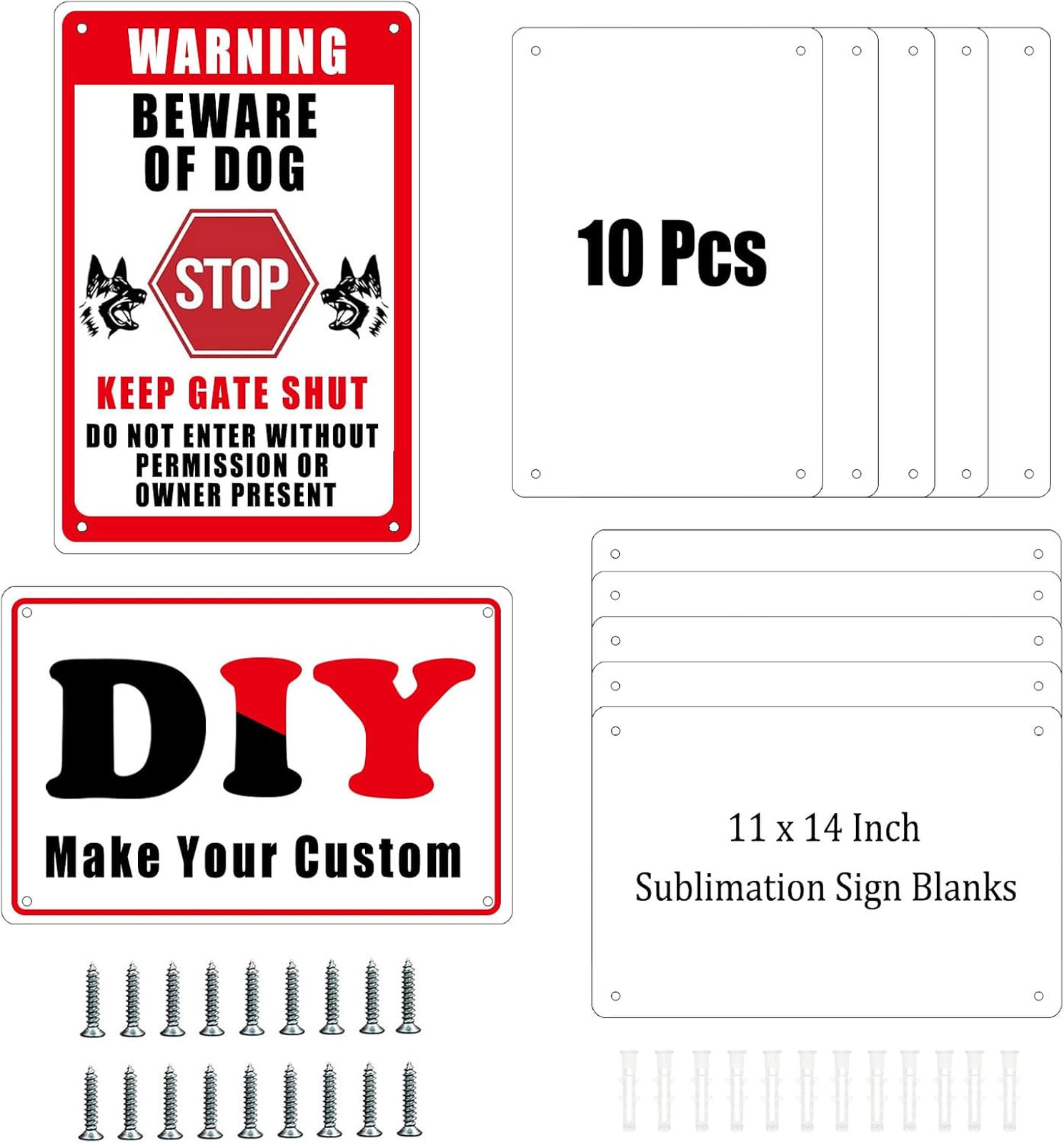 10 Pcs Sublimation Metal Sign Blanks 11×14 Inch, Aluminum Sublimation Yard Sign