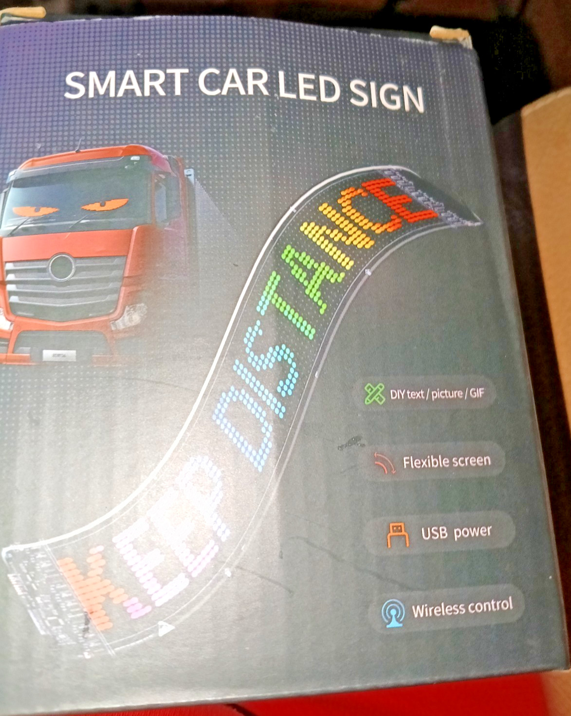 Smart LED Light Signs for Car 23”x 4” Matrix Panel Bluetooth App Control DIY￼