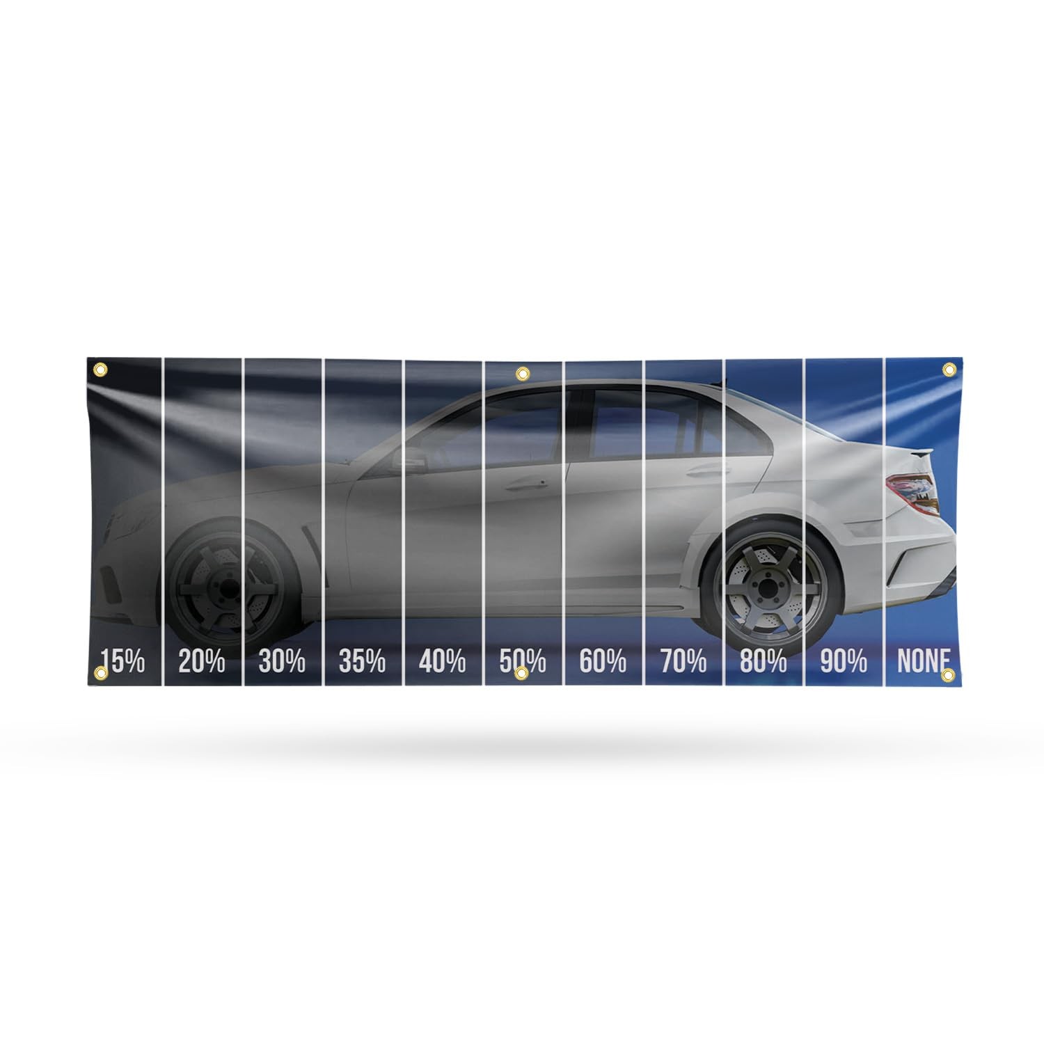 Window Tinting Percentage Banner Sign 24 Inch x 72 Inch | 13 oz Vinyl with Me…