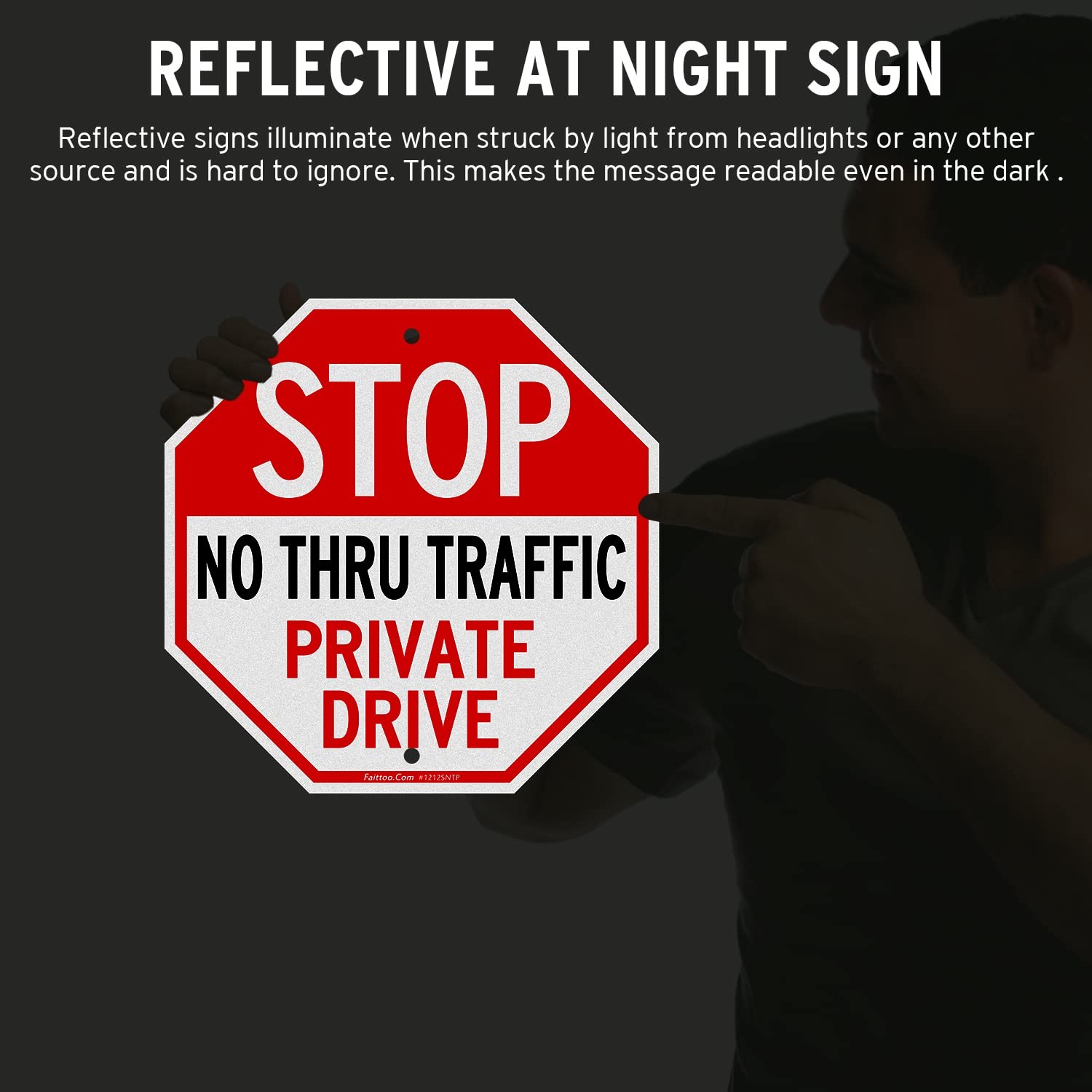 Private Drive Sign 12×12 Inch, Reflective Aluminum Weather Resistant UV Tool