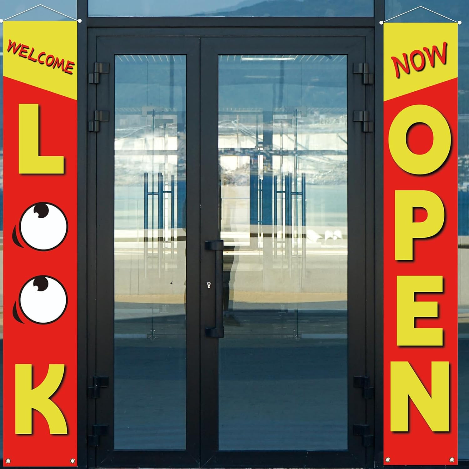 Red Now Open Decorations Outdoor Now Open Welcome Porch Sign Banner New Store…