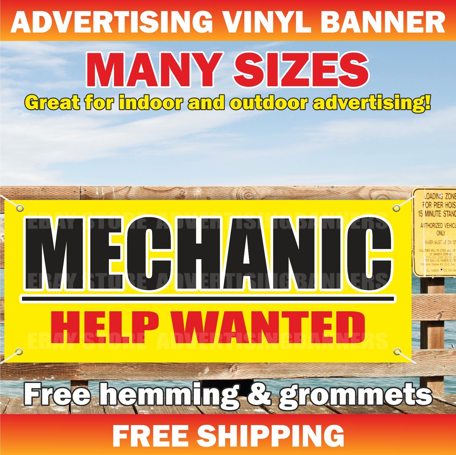 MECHANIC HELP WANTED Advertising Banner Vinyl Mesh Sign Service Now Hiring Job