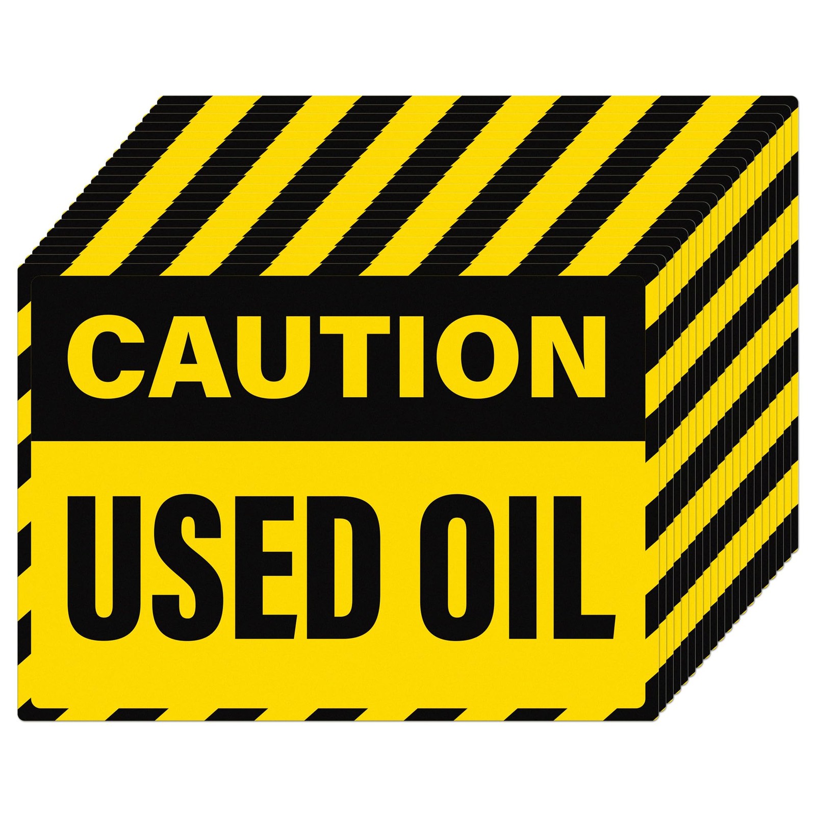 Anobell Caution Used Oil Labels – 20 Pack 7″x5″ Adhesive Vinyl Stickers | Yel…