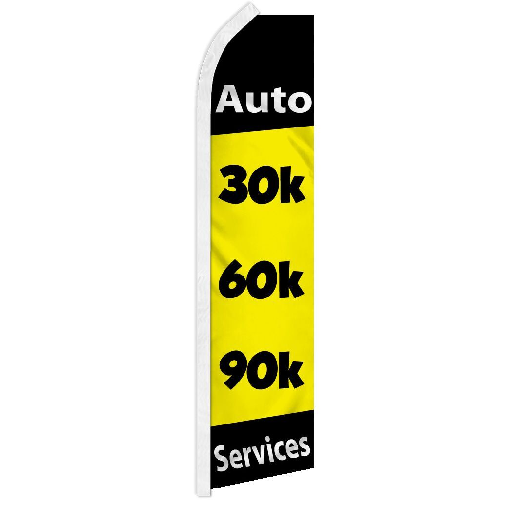 10 x “AUTO 30K 60K 90K SERVICES” advertising super flag swooper banner business