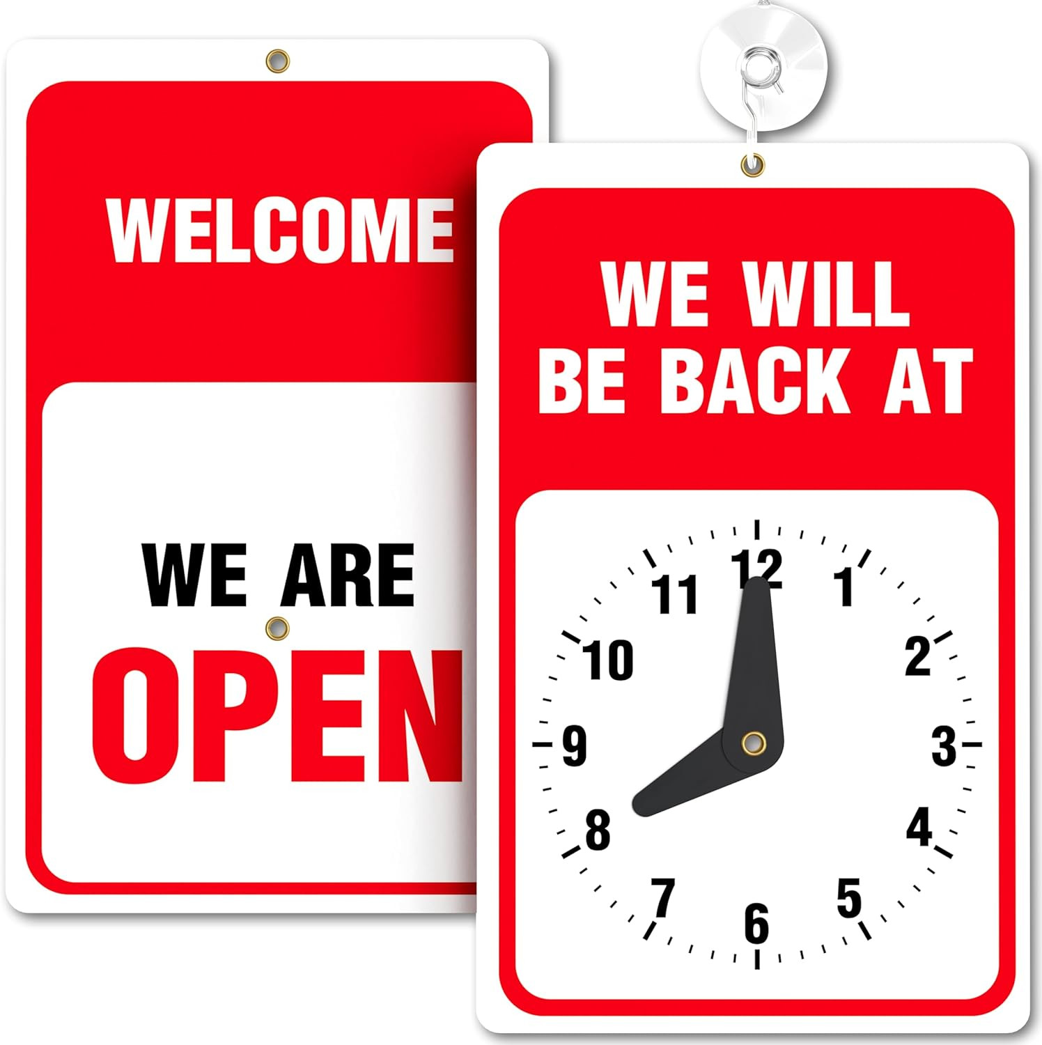 Will Return Clock Sign, Be Back Soon, 9.25 X 5.75″, 1 Pack | Prevents Lost Sales