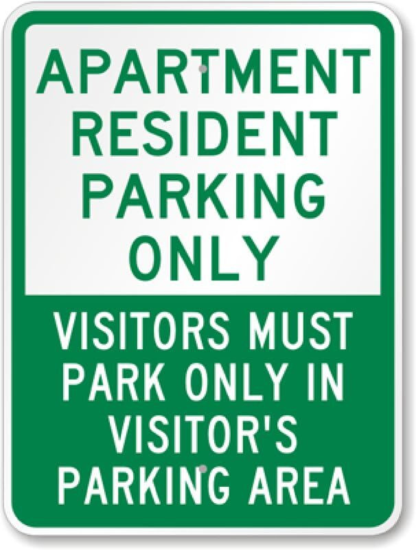 Apartment Parking Sign Aluminum Weatherproof 8×12 Inch Resident Parking