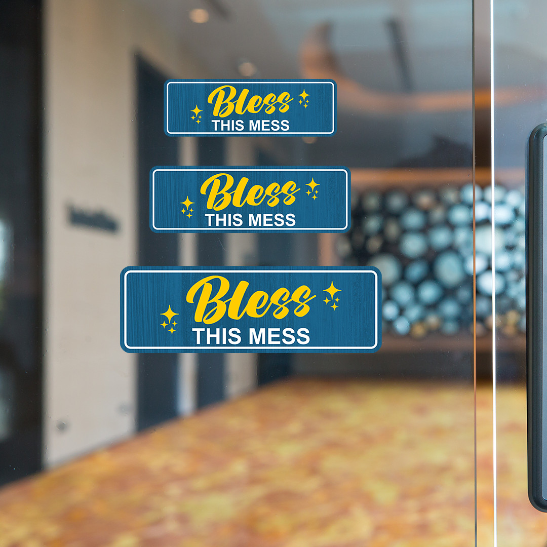 Standard Plus Bless This Mess Door or Wall Sign | Funny Home Decor