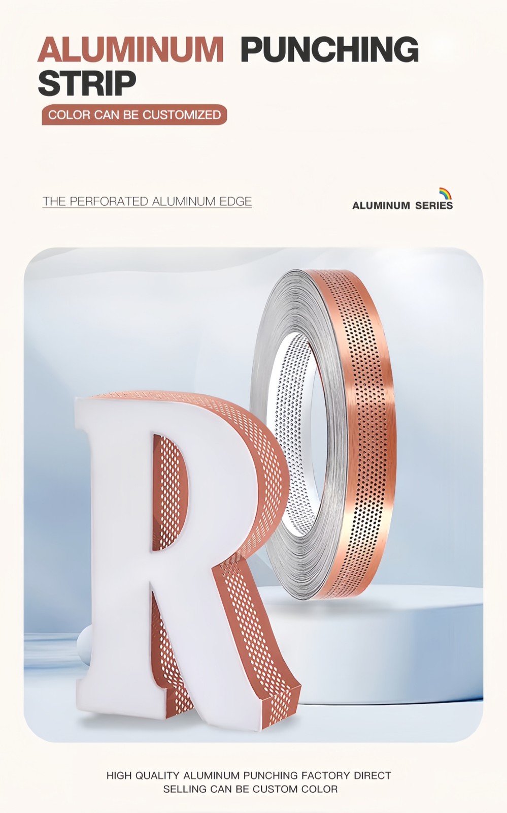 Aluminum Coil Material Strip Trim Cap for Perforated Sign Channel Letter Word