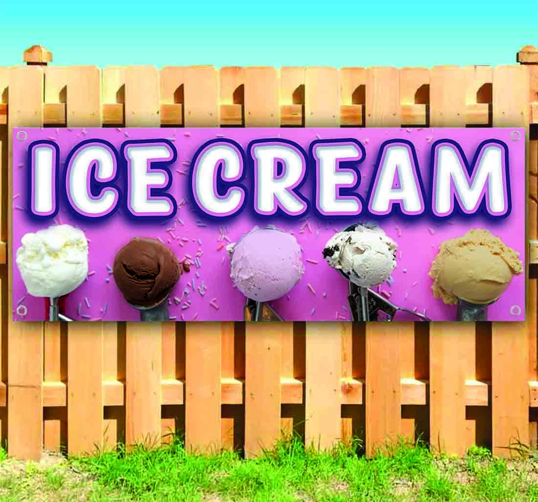 ICE CREAM Vinyl Banner Flag Sign Many Sizes SWEETS TREATS DESSERT