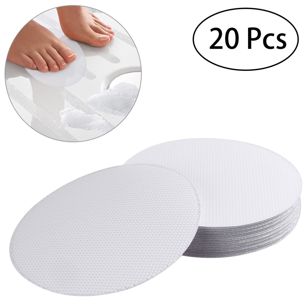 20Pcs Reusable Anti Slip Stickers for Bathroom Tub White Peva Safety Tape