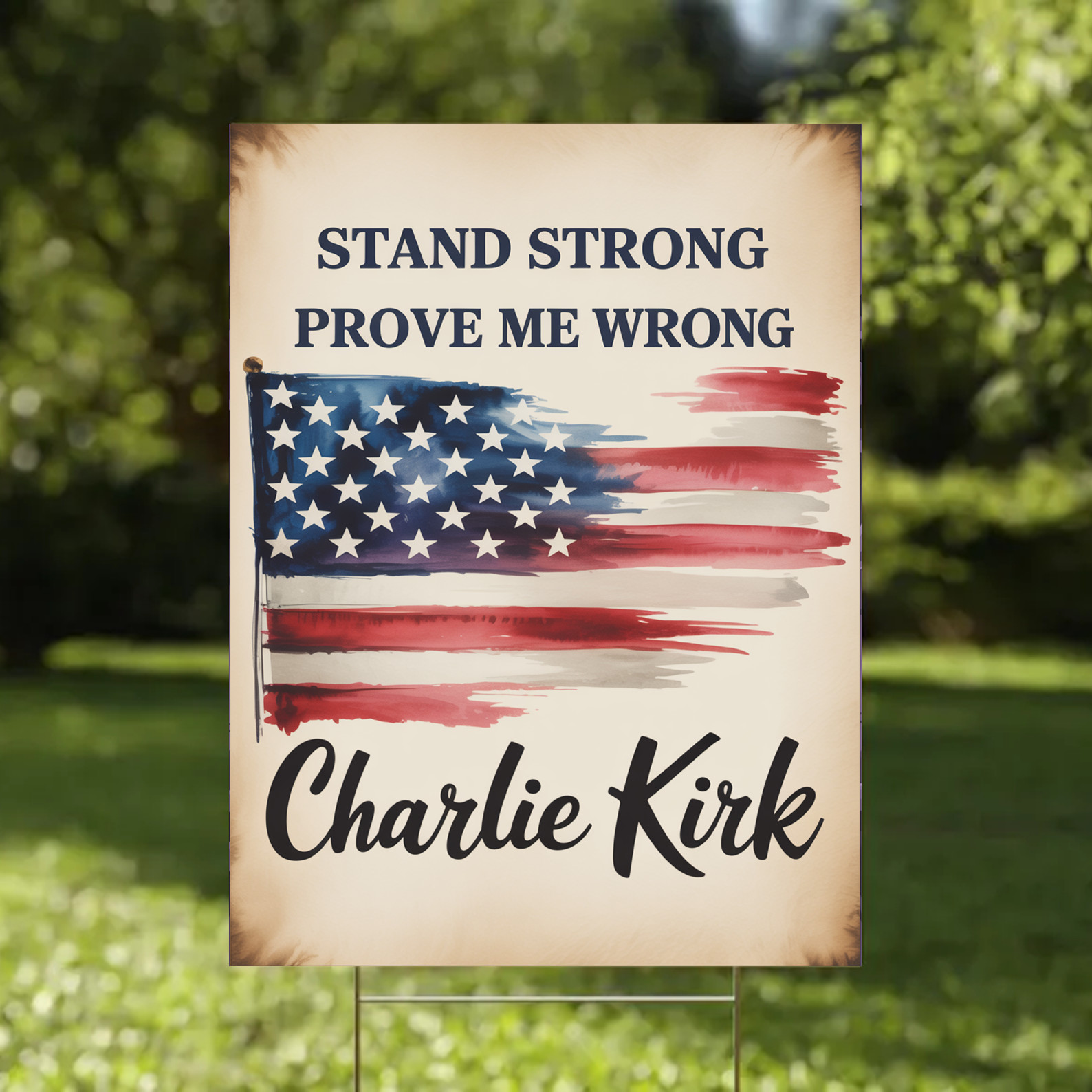 Patriotic USA Flag Yard Sign – Outdoor Lawn & Garden Decoration