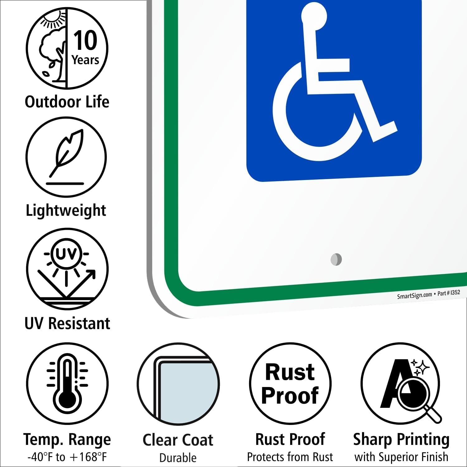 Pack of 2 Federal Handicap Reserved Parking Signs