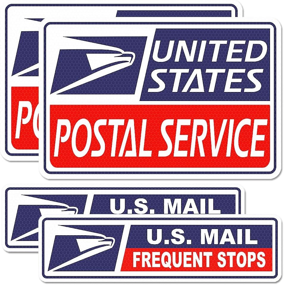 (3 Pack) Reflective U.S. Mail Delivery Magnetic Signs for Rural Carrier – 2 Larg