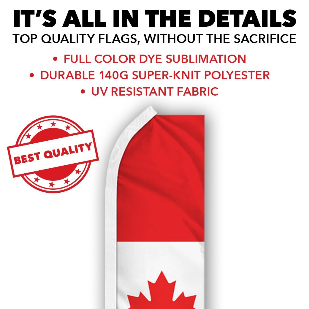 Canada Advertising Swooper Feather Flutter Flag Large Canadian Flag