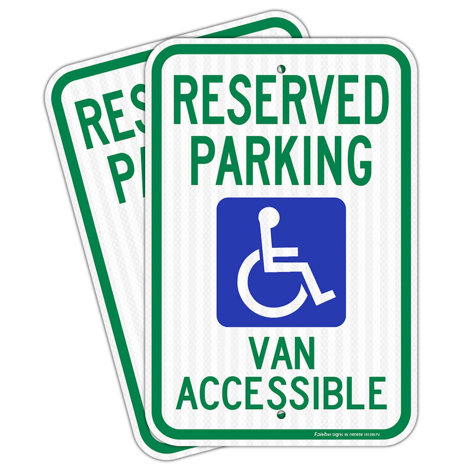 Reserved Parking Sign 2 PCS 18×12 Inch Aluminum Weather Resistant Reflective