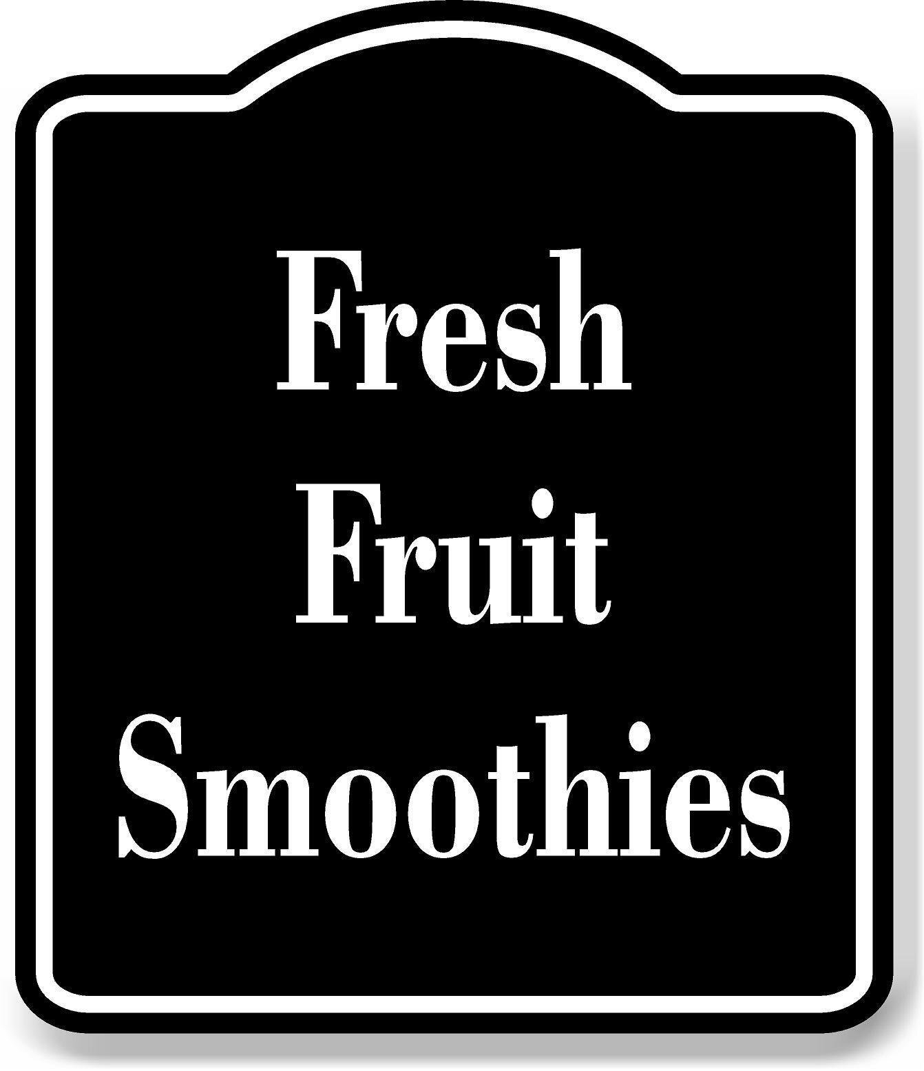 Fresh Fruit Smoothies BLACK Aluminum Composite Sign