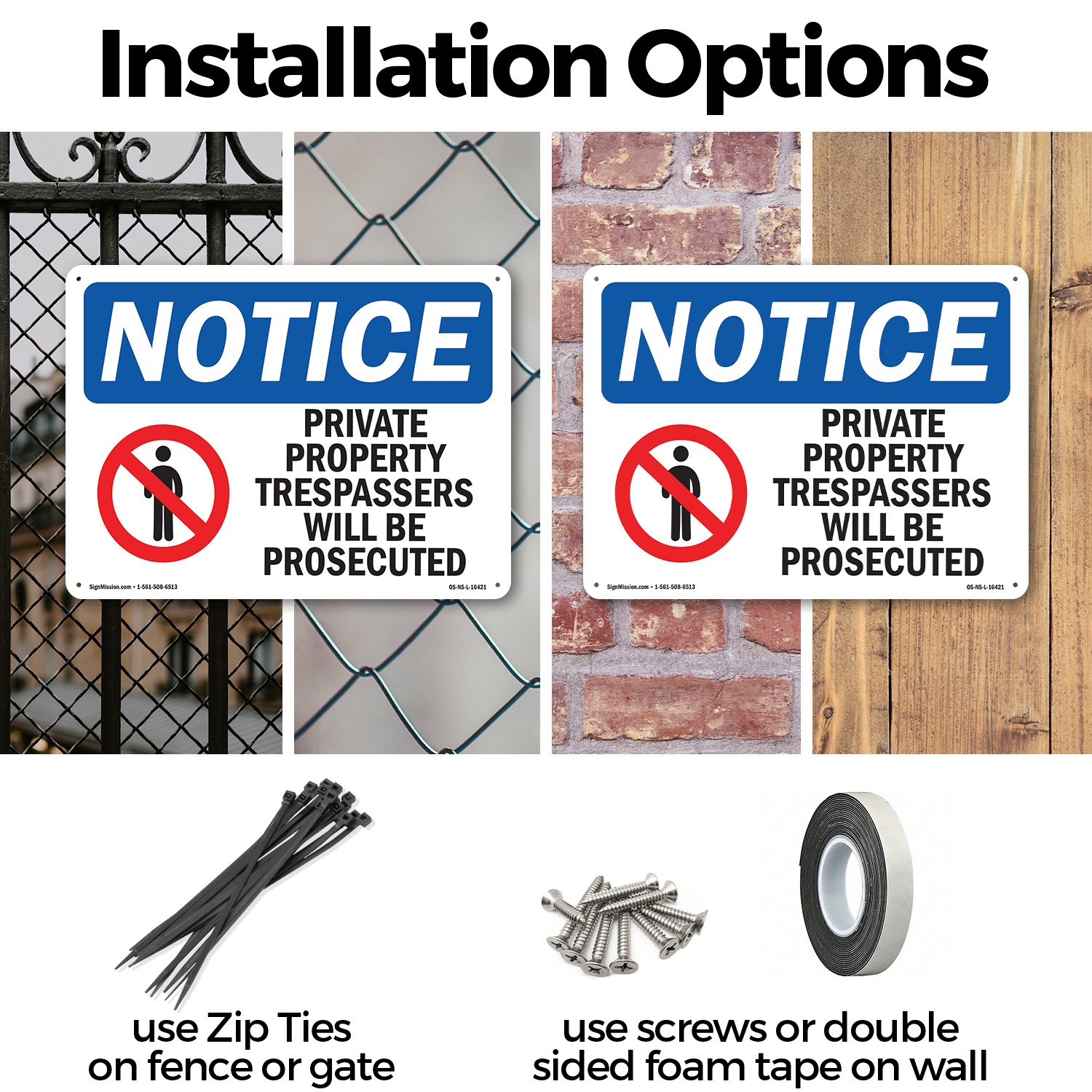 Private Property Trespassers Prosecuted OSHA Notice Sign Or Decal – 5 or 10 Pack