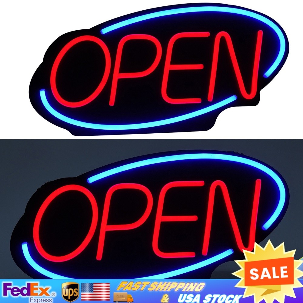 Large LED Open Sign Neon Light Bright for Restaurant Bar Pub Shop Store Business