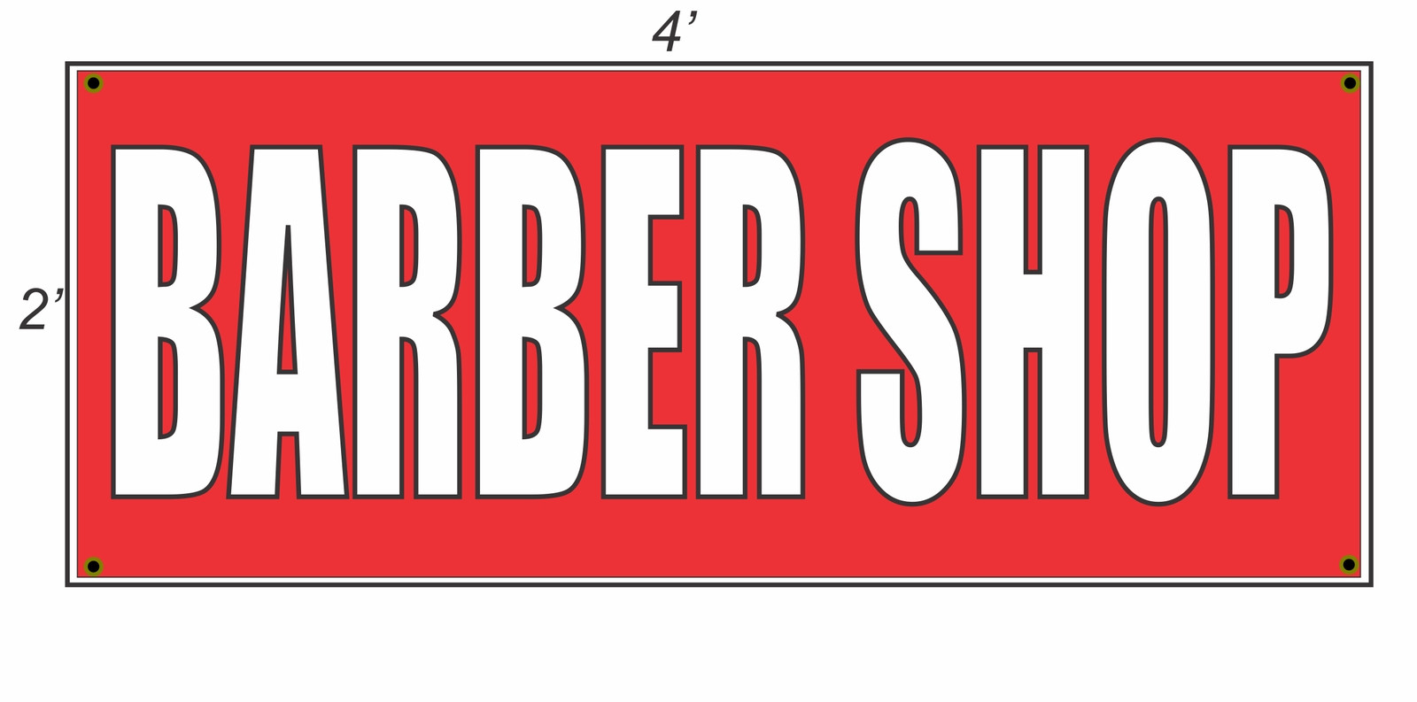 2×4 BARBER SHOP Red with White Copy Banner Sign NEW