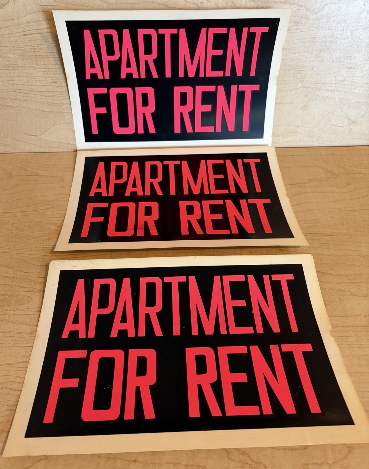 70s and 80s Vintage Signs Three Different Signs Types