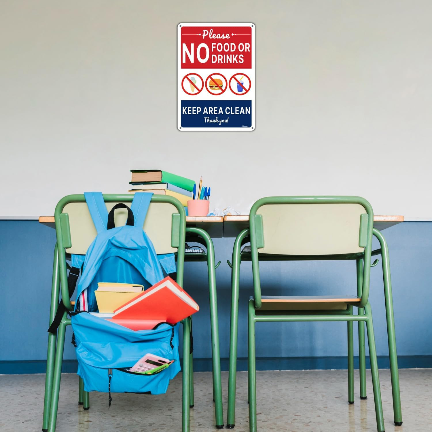 No Food or Drink Keep Area Clean Signs 10 X 7 Inches Rust Free Aluminum Weatherp