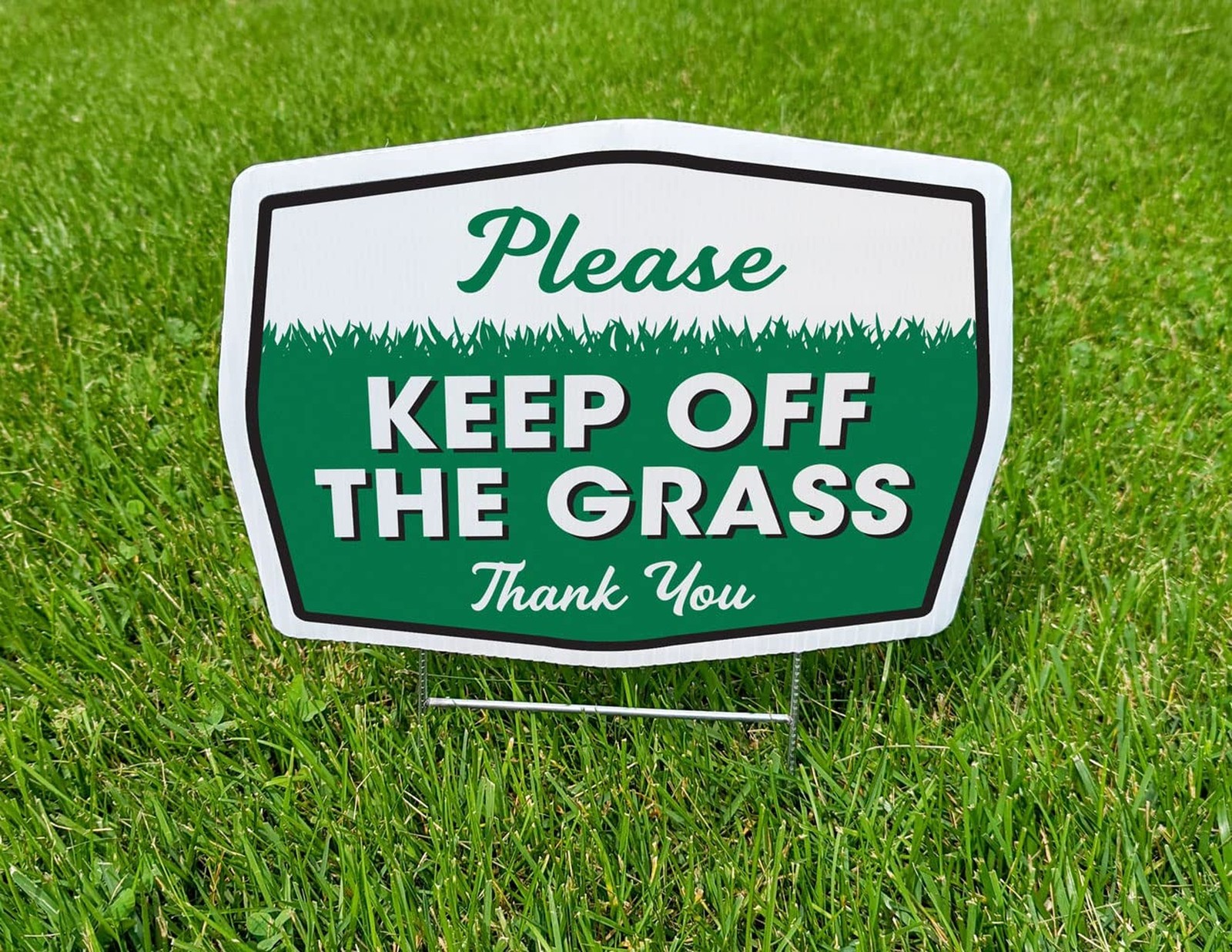 Please Keep Off Grass Yard Sign with Stake, Double Sided, Easy Install, 11.5x…