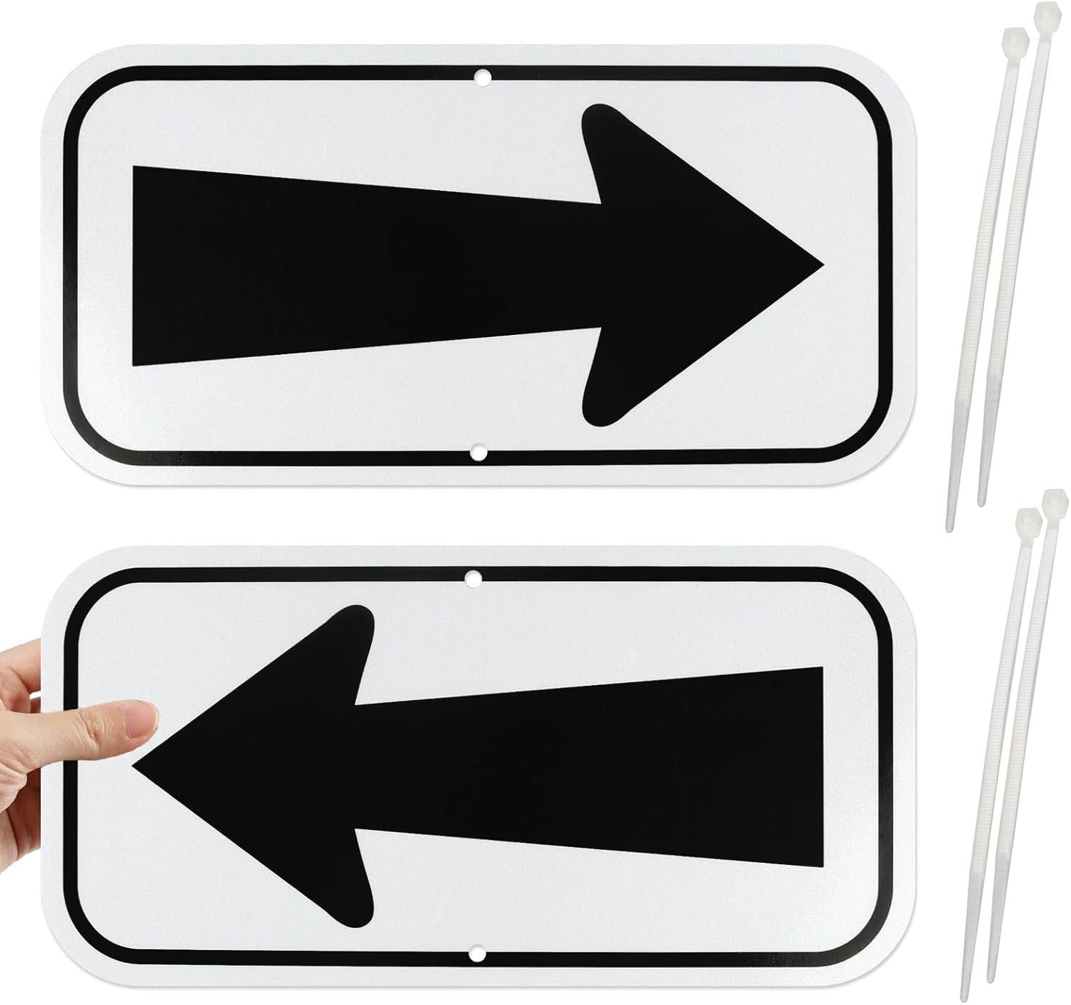 2 Pack Reflective Arrow Signs, 12″ x 6″ Sturdy Aluminum Metal Sign, Used for …