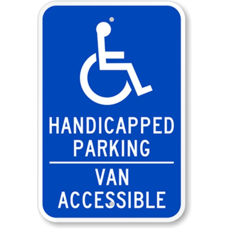 Handicapped Parking Van Accessible Aluminum Weatherproof Sign b01790