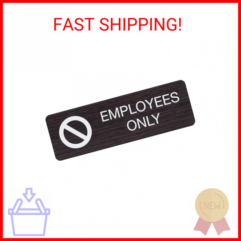 SBLABELS Employees Only Indoor Easy Adhesive Mount Door and Wall Sign for Privat