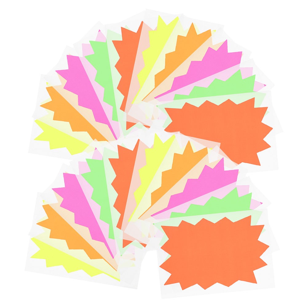 100 Pcs Price Signs for Retail Store Label Stickers Bright Sale Fluorescent