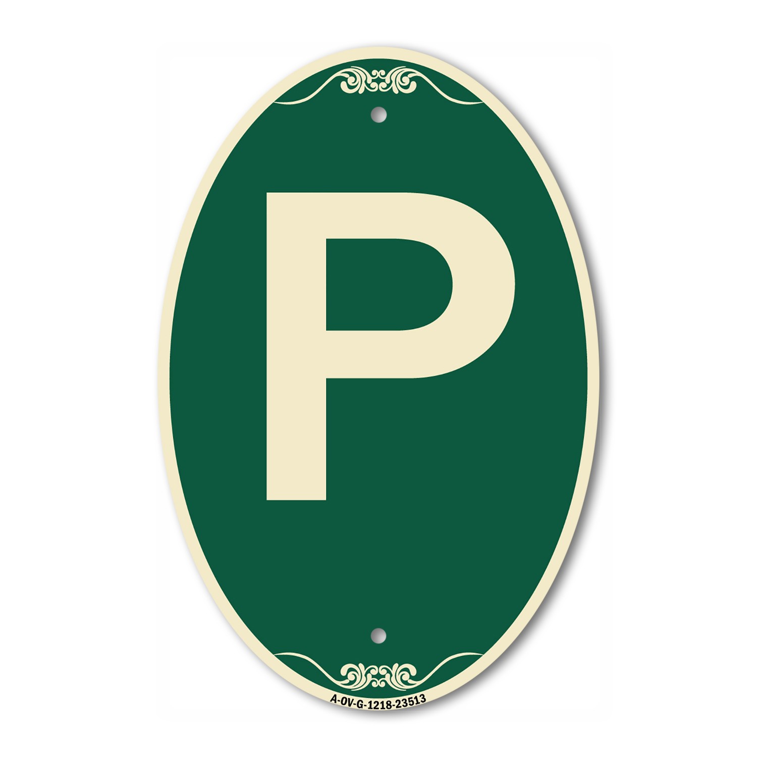 SignMission Designer Series Sign – P Symbol (Parking Sign) 12″ x 18″ Metal Sign