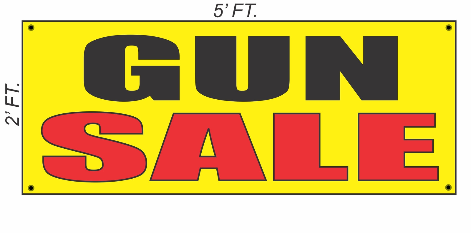 GUN SALE Banner Sign Yellow with Red & Black