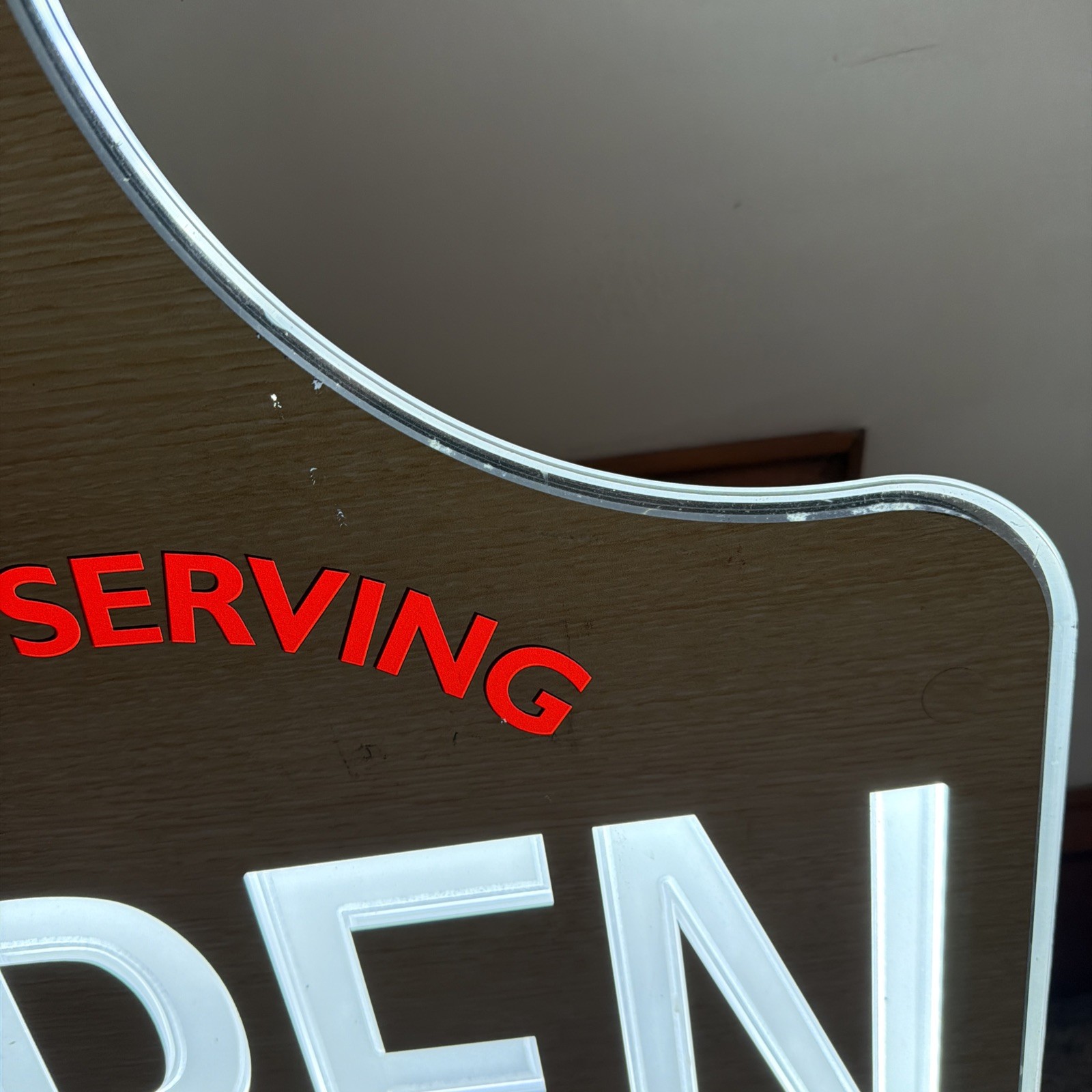 Dominos pizza lighted LED OPEN Sign Working w/Power Supply – 43-1/2” X 17-1/2”x1
