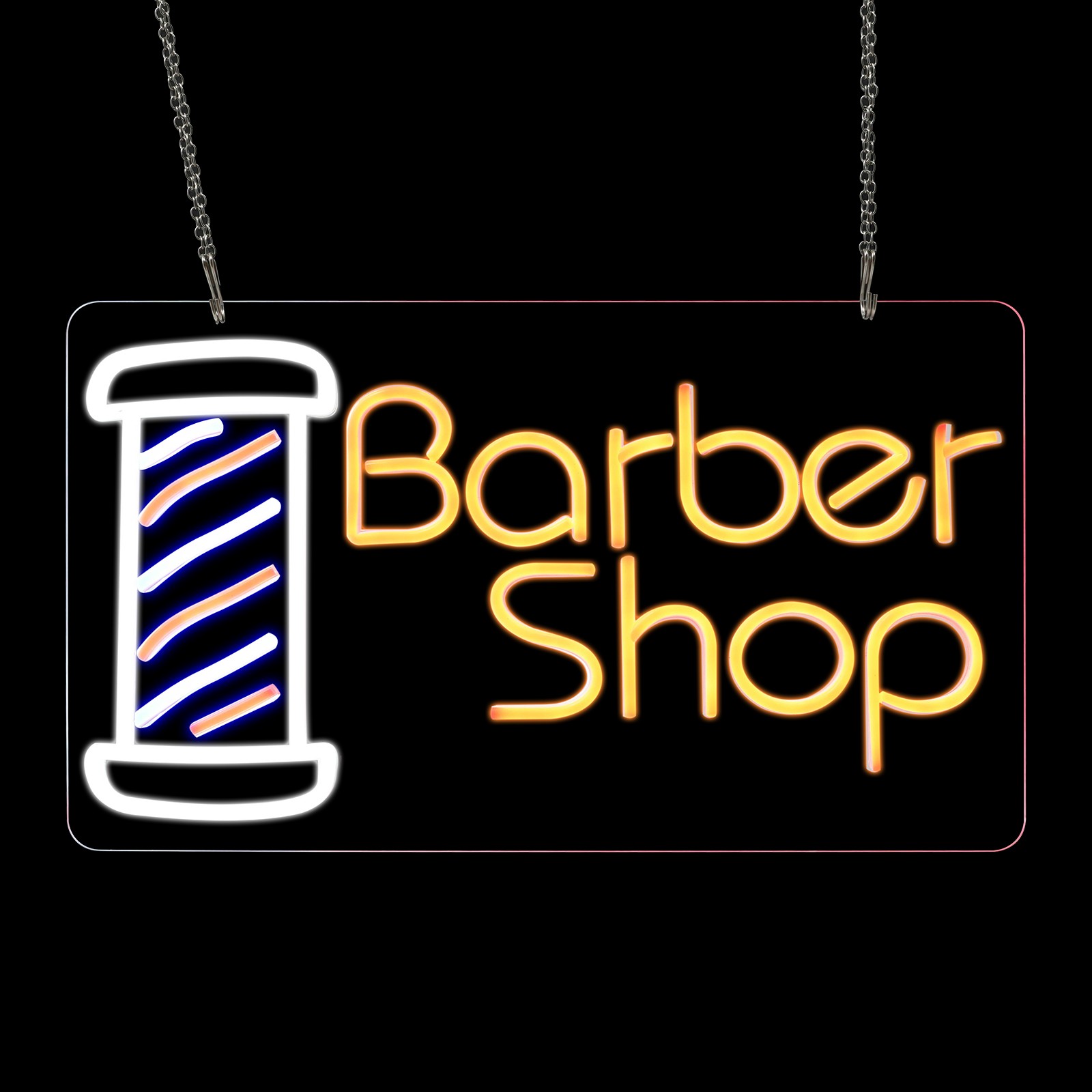 LED Barber Shop Sign 23.6×13.8 Inch Light Up Wall Decor Advertising Neon
