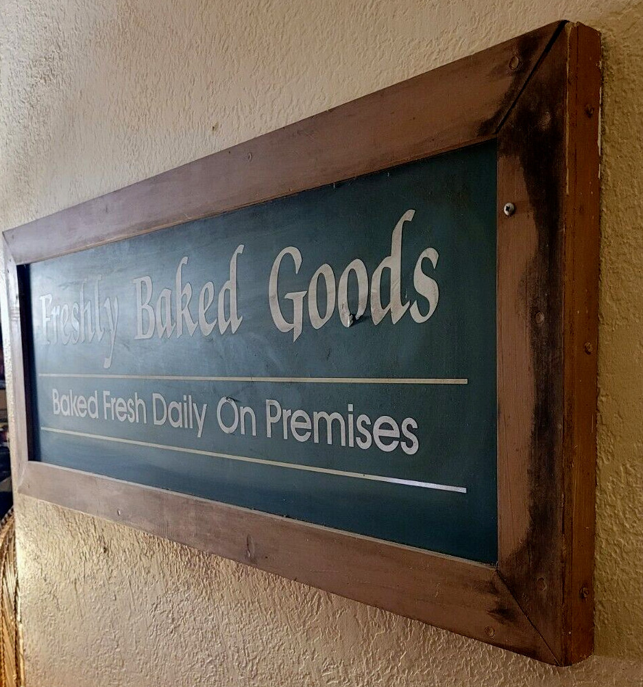 Bakery Sign/Plaque in Frame;Wood;Chalkboard Wall Hanging; 48.5×18.5″ Advertising