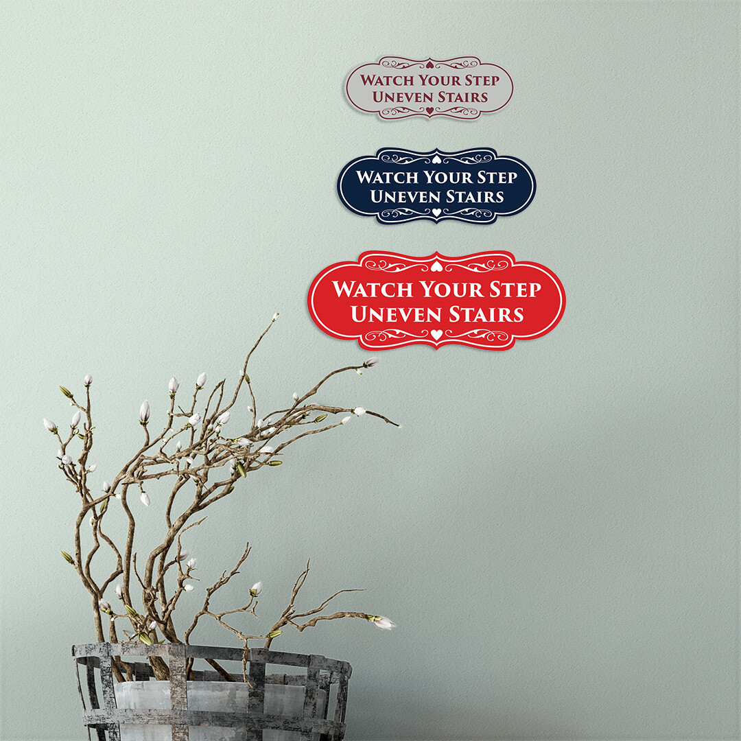Signs ByLITA Designer Watch Your Step Uneven Stairs