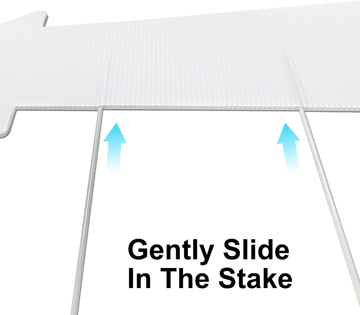Decorative Signage, 10 Pack 17 x 6 Inches White Plastic Blank Yard Signs with St