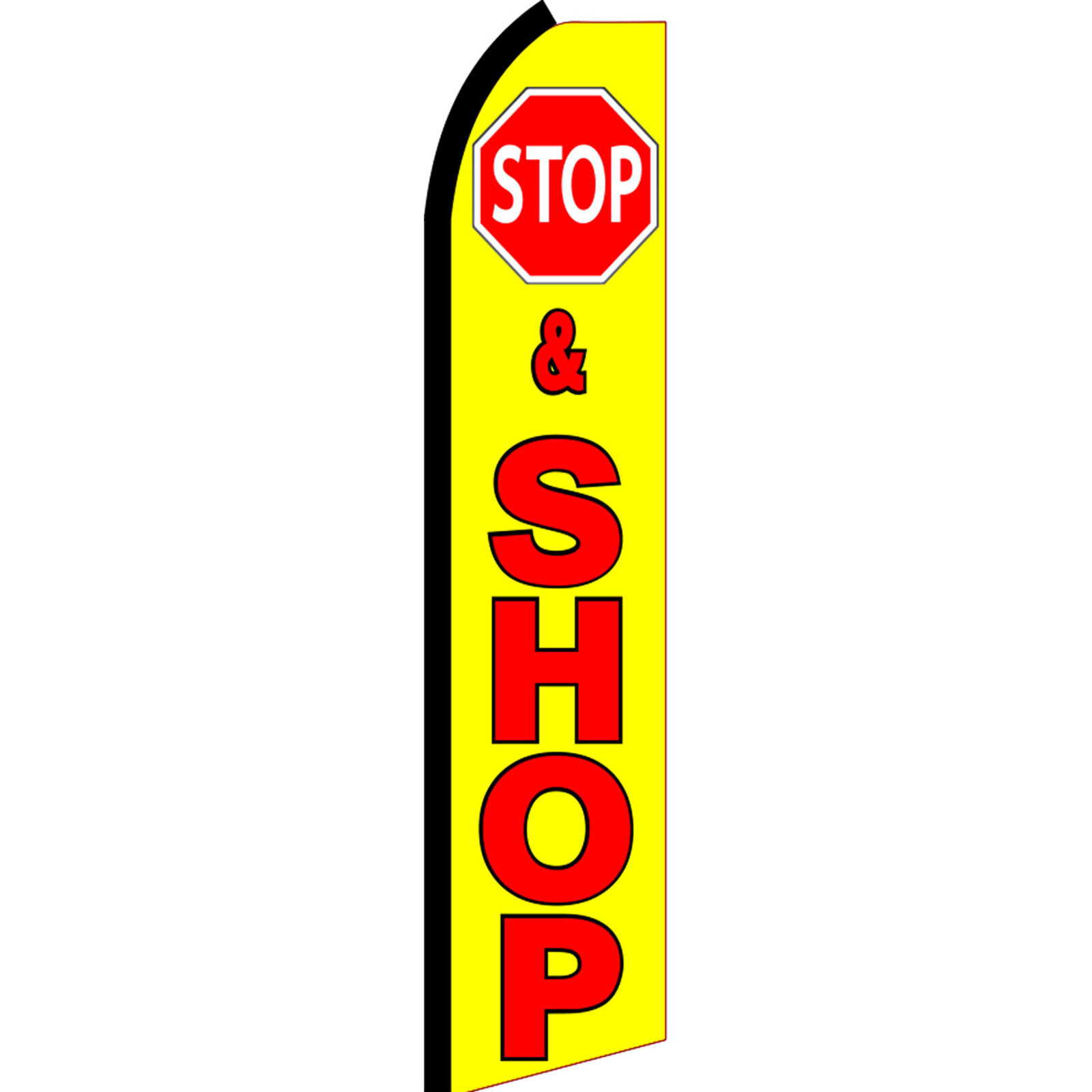 Stop & Shop 2 1/2 ft X 11 1/2 ft Polyester Swooper Flag
