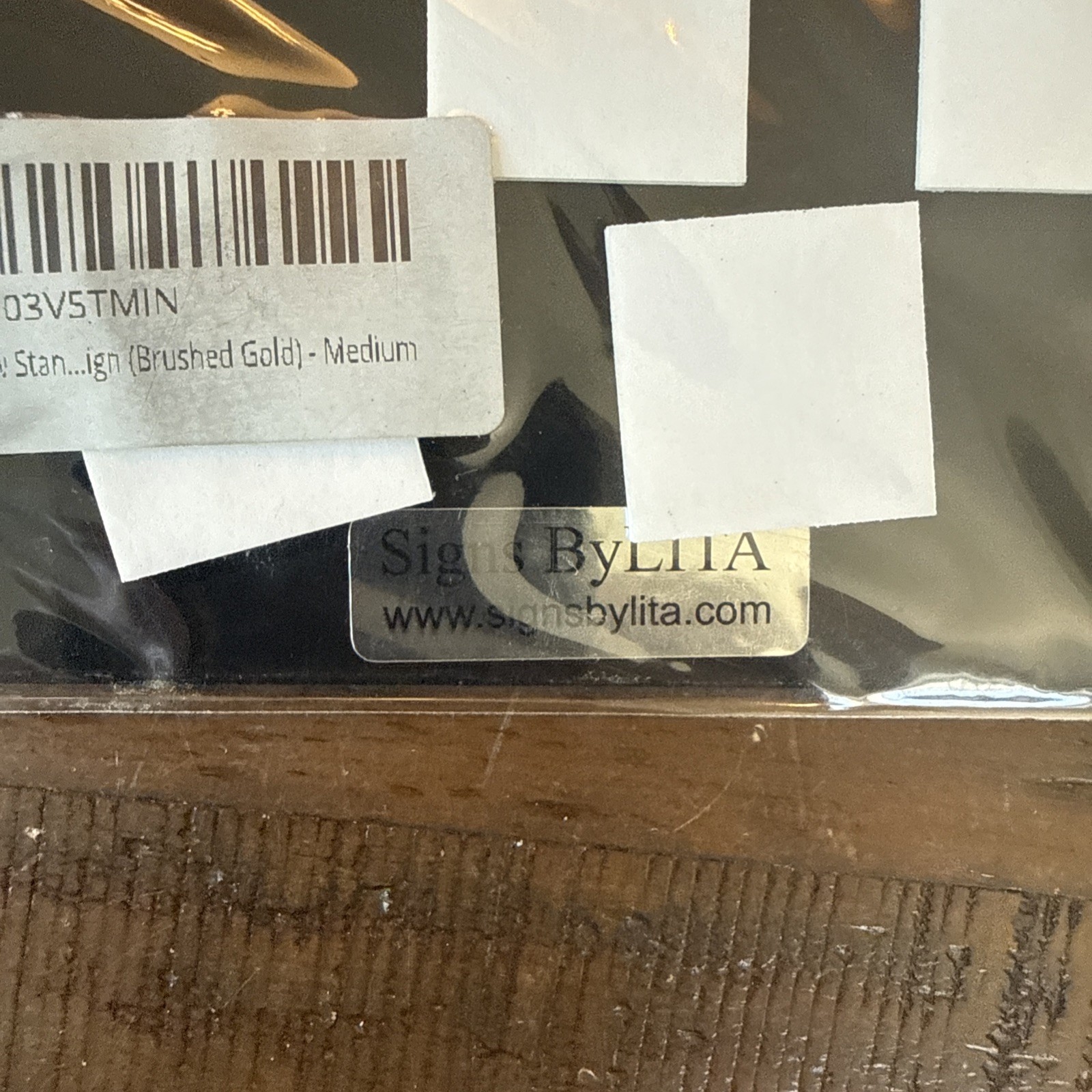 New Standard Sterilization Sign Brushed Gold 2-3/4″ X 7″