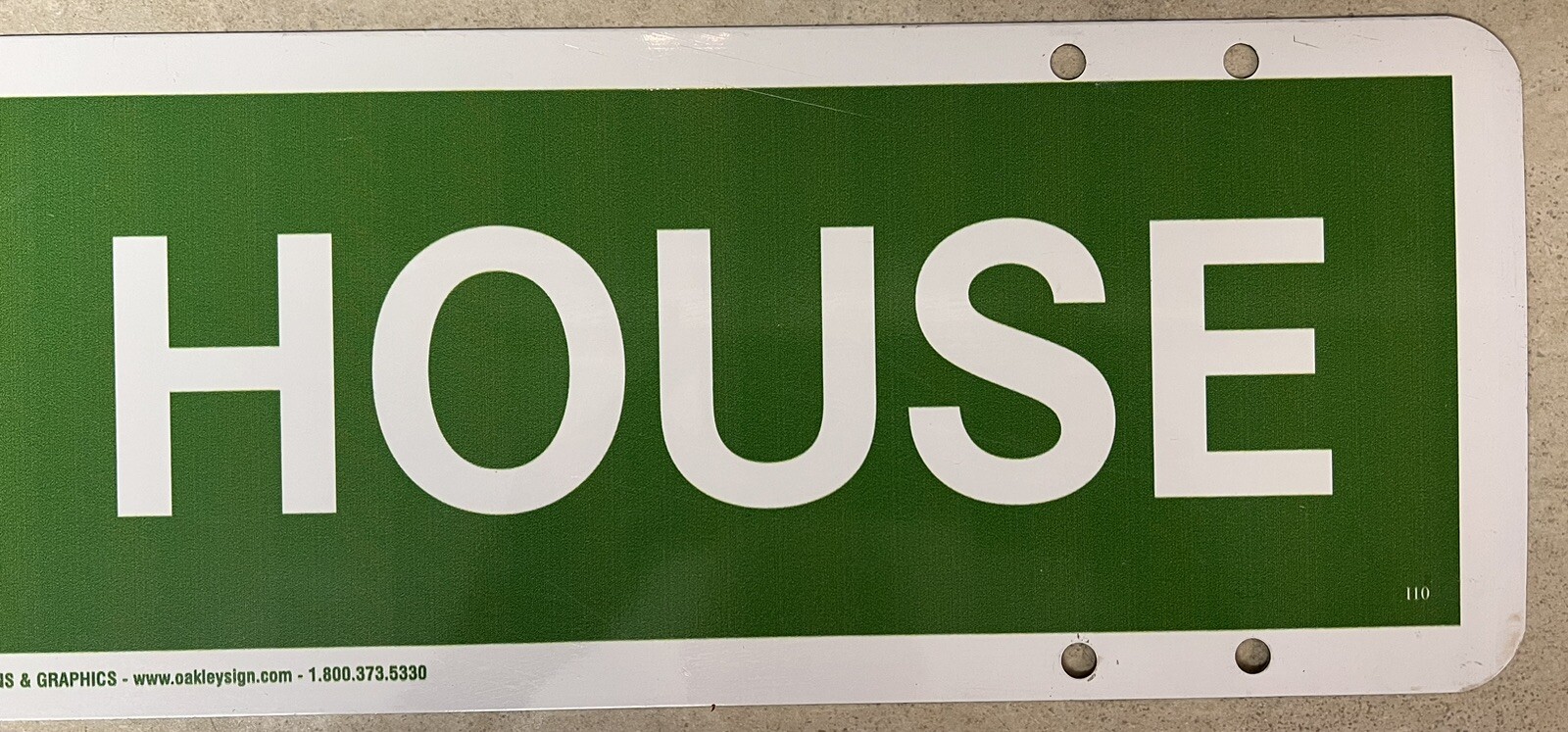 Aluminum Real Estate “OPEN HOUSE” Green Hanging Double Sided Sign Rider 24” x 6”
