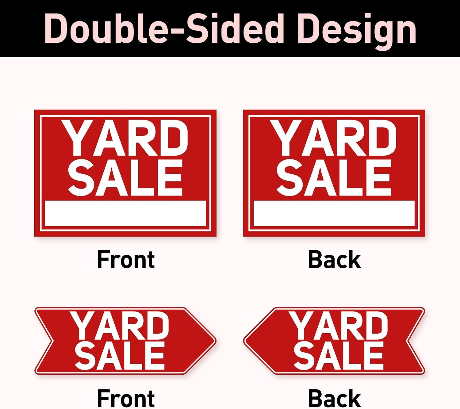 6 Pcs Yard Sale Signs with Stakes, 2-Pack Large Yard Sale Signs 17″ x 12″ and 4-