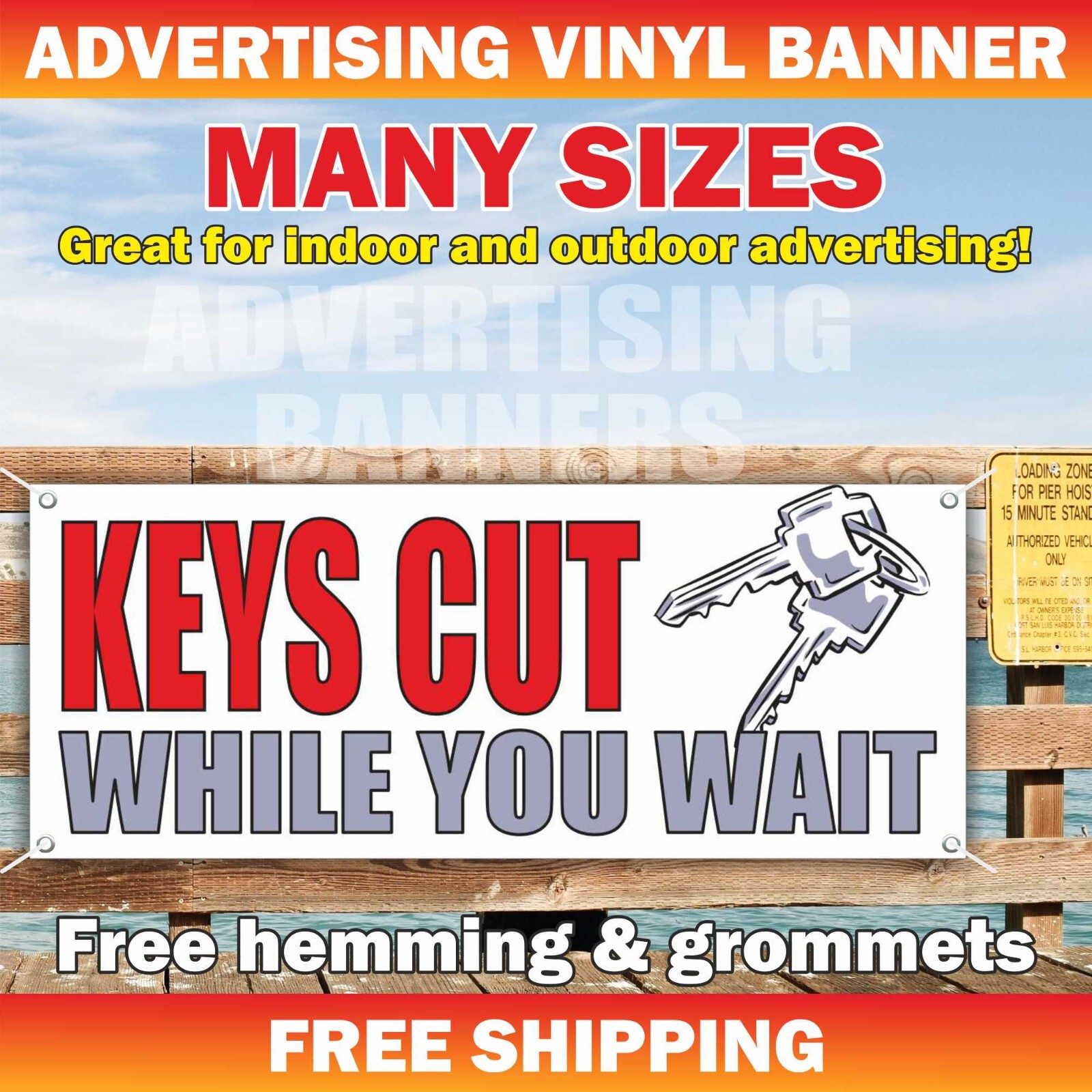 KEYS CUT HERE Advertising Banner Vinyl Mesh Sign locksmith hardware Many Sizes