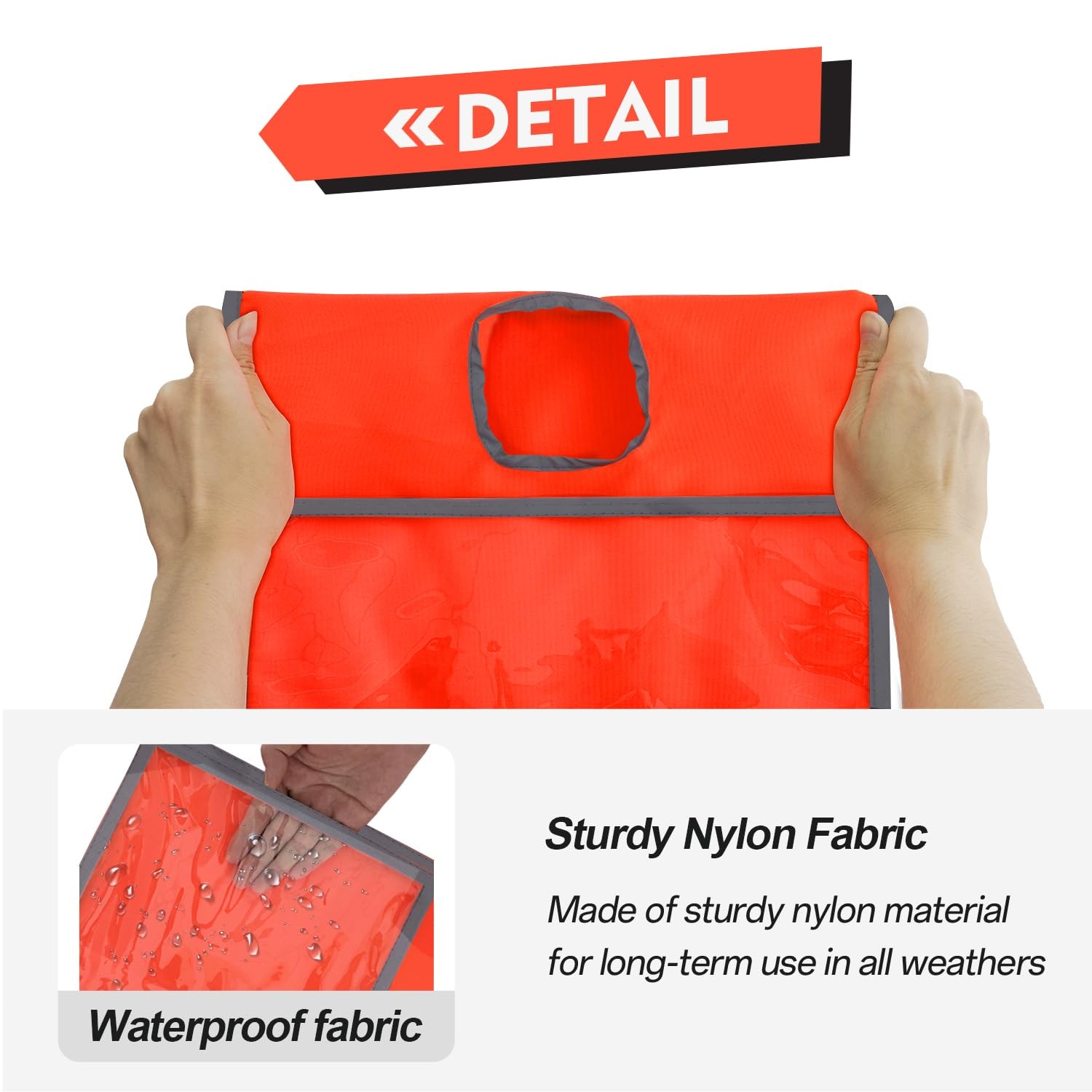 RoadHero 12 Pcs Orange Traffic Cone Sleeve with Reflective Band for Caution