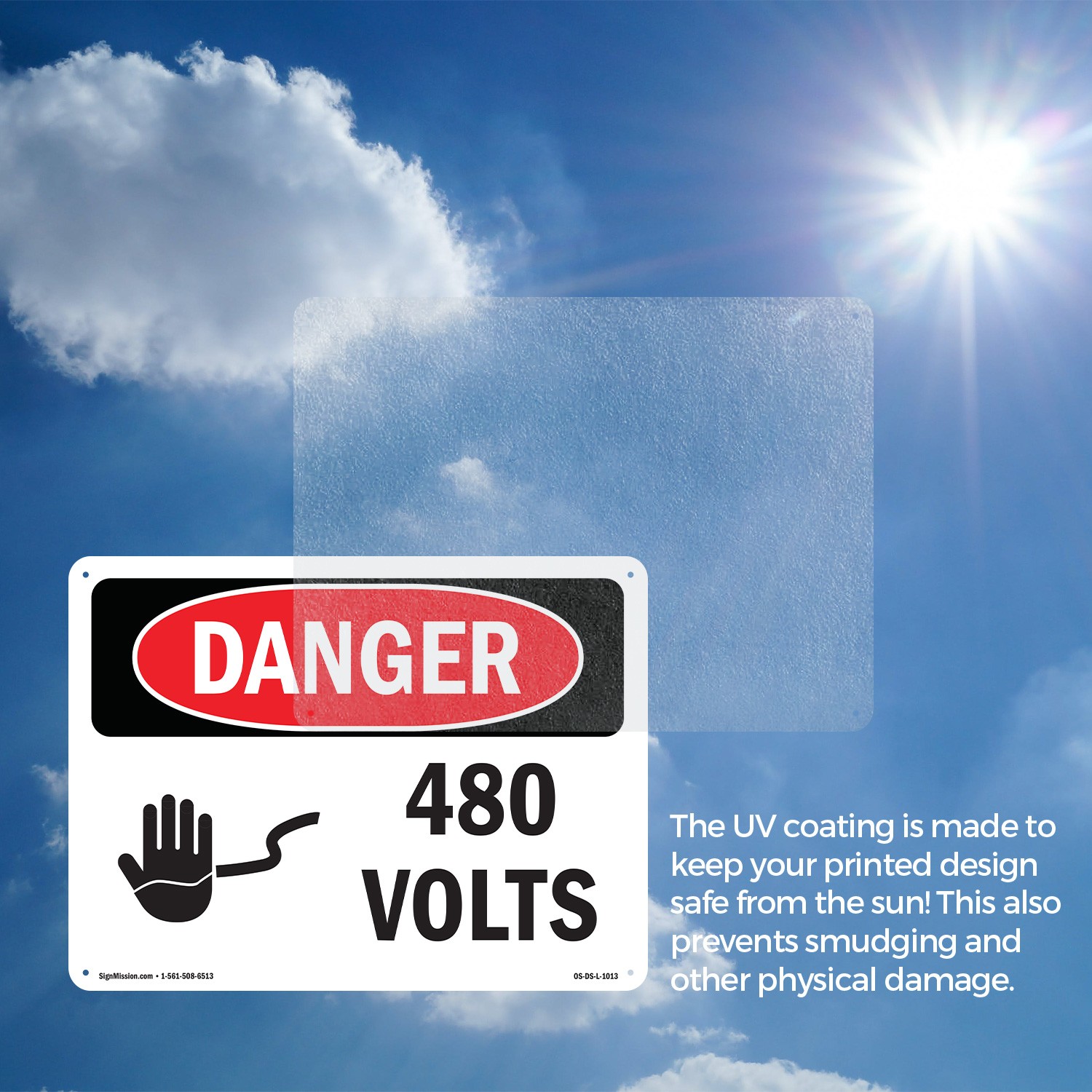 480 Volts OSHA Danger Sign Metal, Plastic, Or Decal – 5 or 10 Pack
