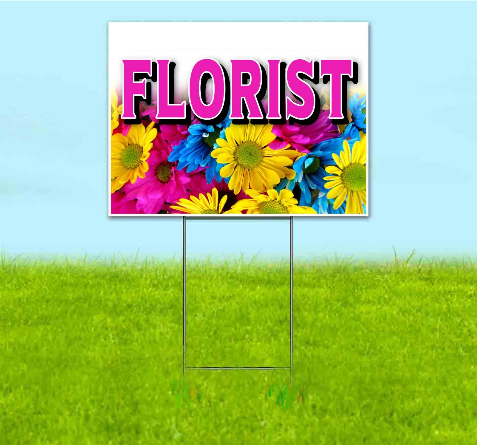FLORIST 18×24 Yard Sign Corrugated Plastic Bandit Lawn USA FLOWERS