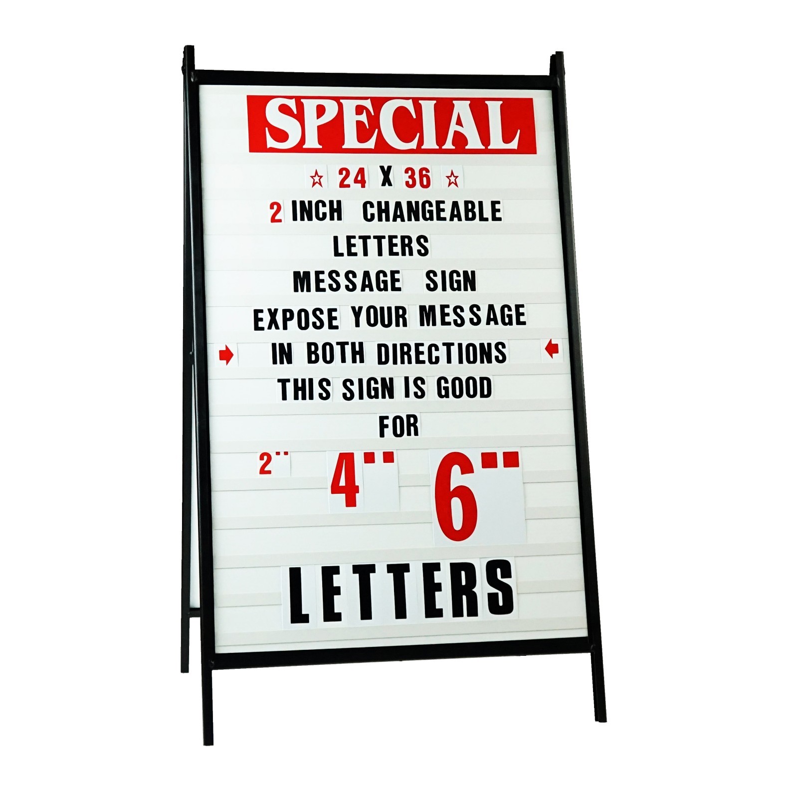 NEW A FRAME 2 SIDED SIDEWALK SIGN SANDWICH BOARD & 2″ LTERS W/2 PROTECTIVE COVER