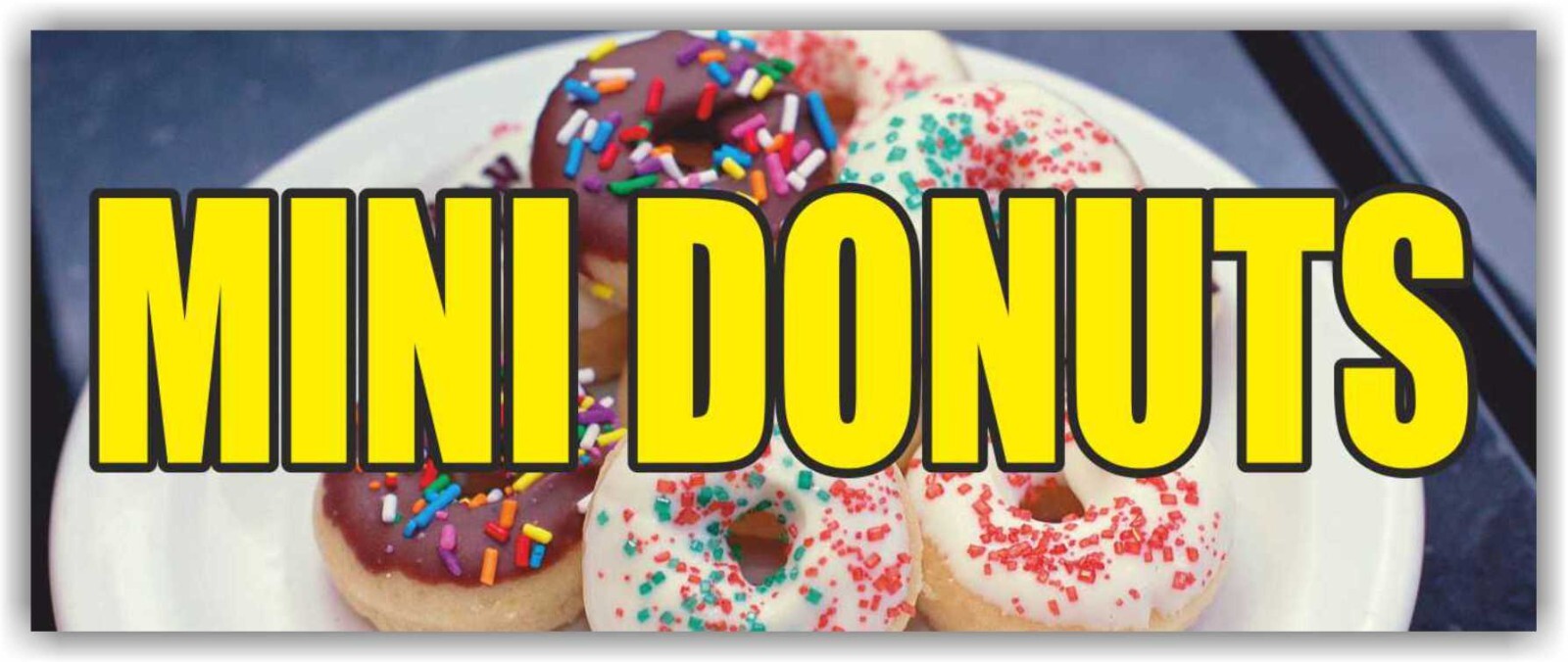 MINI DONUTS Advertising Banner Vinyl Mesh Sign donut fried chocolate doughnut