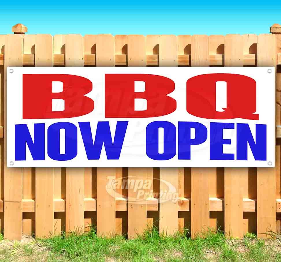 BBQ NOW OPEN Advertising Vinyl Banner Flag Sign Many Sizes