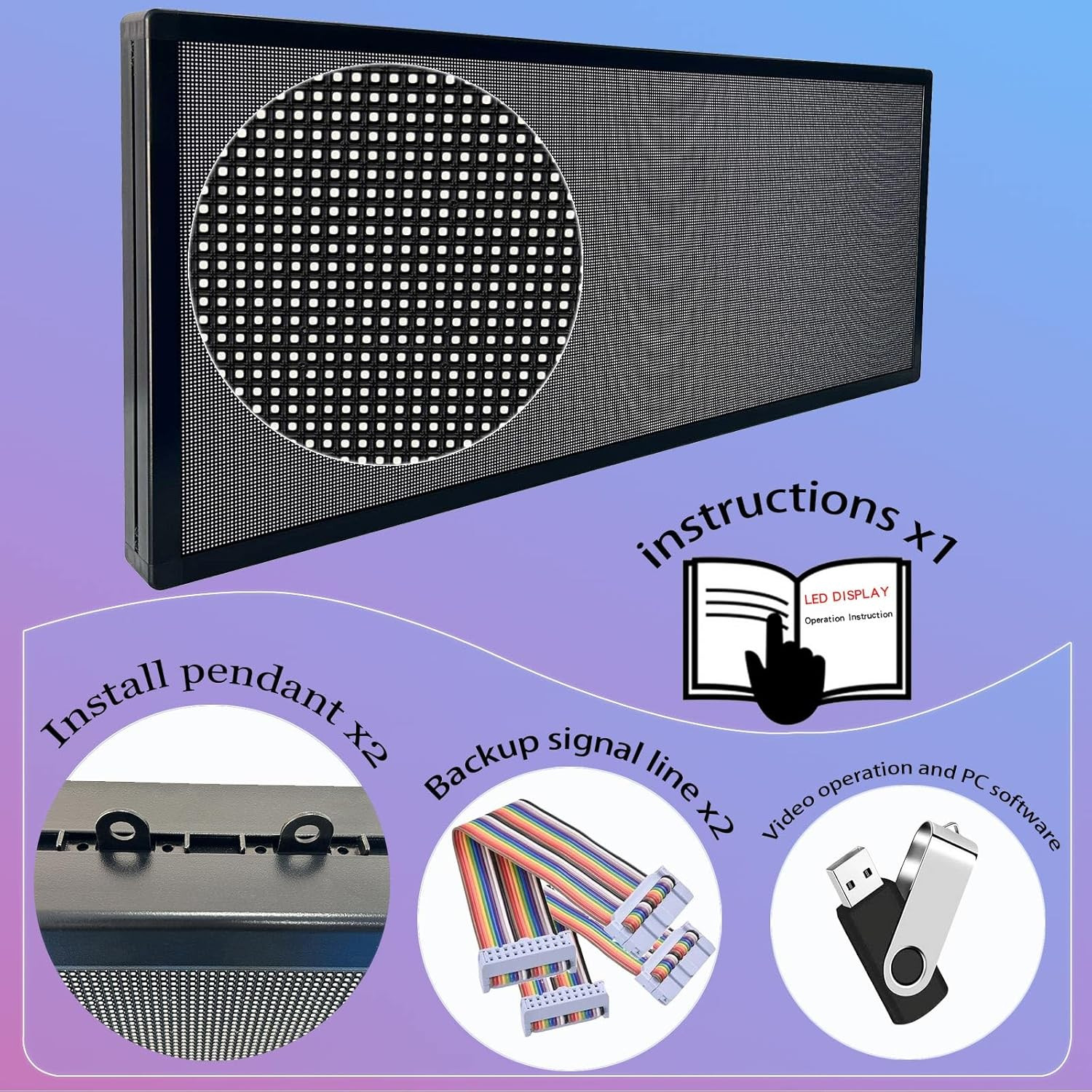 Custom Programmable LED Sign 40″x18″ Outdoor Digital Message Board for Businesse