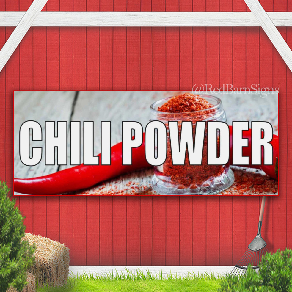 CHILI POWDER pepper seasoning spices shop bar Indoor Outdoor Banner Sign